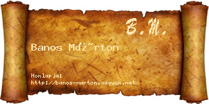 Banos Márton névjegykártya